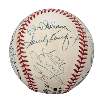 Hall of Famers Multi-Signed Official Bart Giamatti National League Baseball- 17 Signatures Including Koufax AND Mays (PSA/DNA)